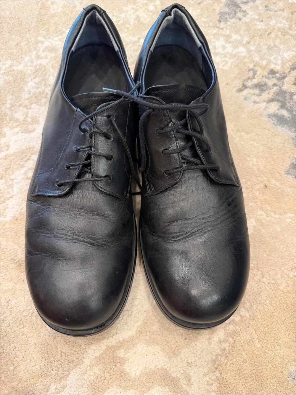 Birkenstock Men's Black Leather Lace-Up Oxfords Size 46